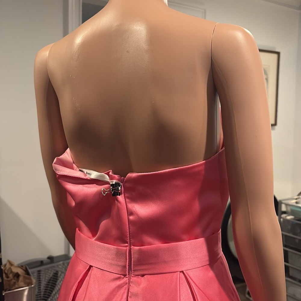 Formal dress, Strapless Hi low , pink satin bridesmaid - Picture 6 of 10